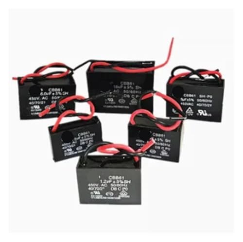 KDMYXBFZI 5PCS CBB61 Fan Starting Capacitor 450V 0.8/1/1.2/1.5/2/2.5/3/3.5/4/4.5/5/6/7/8/10/12/14/15/16/18/20/25UF Condensador DIY Suministros(1.5uf 450V)