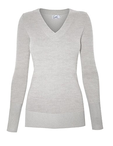 Women's Solid Soft Stretch Pullover Knit Sweater2