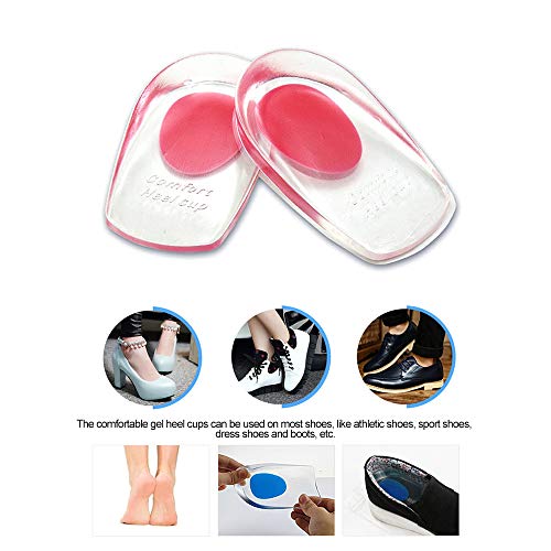 Almofadas para calcanhar de gel Decdeal de silicone, palmilhas antiderrapantes macias para alívio da