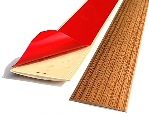 78.7''L Self Adhesive Floor Transition Strip,Threshold for Doorway,Laminate Flooring Edge Trim,Vinyl Plank Floor Flat Divider Strip (Light Brown(Wood Grain), 1.97''Wide)