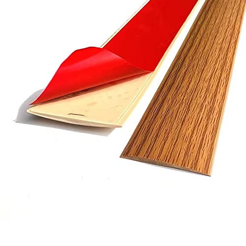 78.7''L Self Adhesive Floor Transition Strip,Threshold For Doorway,Laminate Flooring Edge Trim,Vinyl Plank Floor Flat Divider Strip (Light Brown(Wood Grain), 1.97''Wide) #TOP24