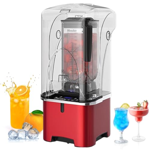 Commercial Smoothie Blender, Quiet Countertop Blender with Noise-Reducing Shell, Perfect for Fruit, Milkshakes, and Smoothie Cocktail Preparation