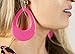 Circular Oval Earring w/Silver Top 1980s Costume Party (Pink)