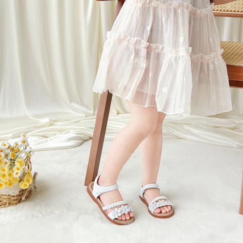 Girls Open Toe Flat Sandals Summer Casual Toddler Little Kid Sandals4