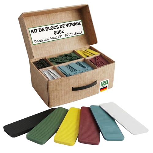 Jeu de cale de vitrage en plastique, 600 pièces, 100 mm x 24 mm x 1-6 mm pour 100 pièces, cale plastique, cale carrelage, lambourdes, cale plastique...