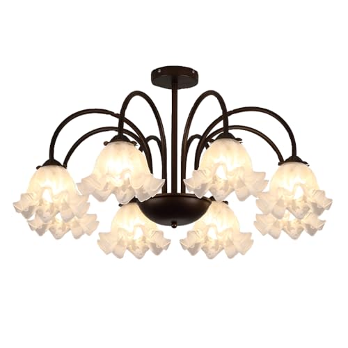 Plafond en verre laiton Sputnik grand format avec finition bronze