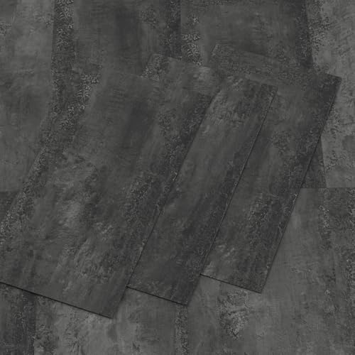 Mulgreat - PVC Bodenbelag - 12 Fliesen Selbstklebende Vinyl-Fliesen - Vinylboden - Betoneffekt - Vinylboden Selbstklebend - 60,96 cm x 30,48 cm Dicke 1,5 mm 2.23m²