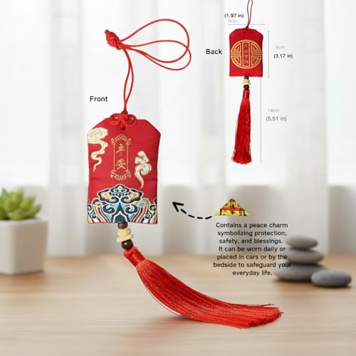 Omamori Good Luck Charm - 3-in-1 Feng Shui Amulet Set for Car, Wallet & Home - 2026 Year of the Horse Protection Gift — view 6