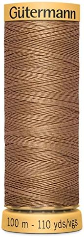100% Natural Cotton Thread by Gutermann for Sewing and Quilting - 100m Spools - Colour Number WHT - 1 x 100m Spool