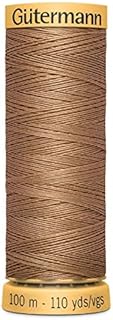 100% Natural Cotton Thread by Gutermann for Sewing and Quilting - 100m Spools - Colour Number WHT - 1 x 100m Spool