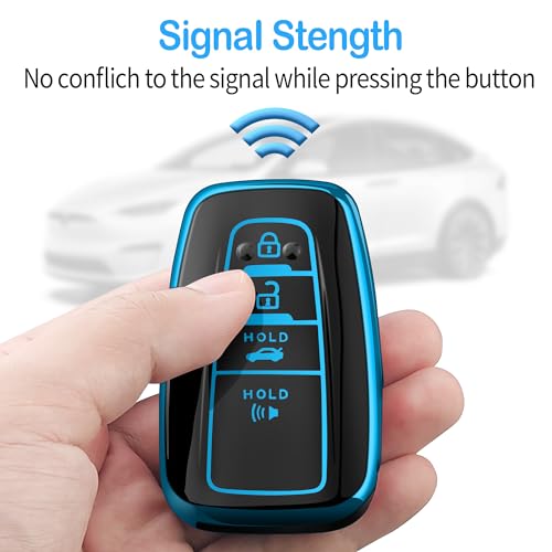 Funda para llave de Toyota accesorio protector de TPU azul compatible con Corolla y C-HR 5