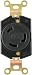 Eaton L630R 30-Amp 250-Volt Hart-Lock Industrial Grade Receptacle with Safety Grip Black and White