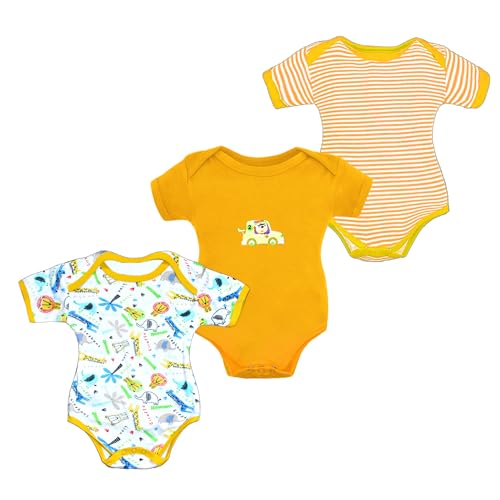 Image of VParents Rompers for New Born Baby Girl & Boy (Pack of 3), 100% Cotton Half Sleeve Romper /Bodysuit /Jumpsuit /Onesies /Sleepsuit For Infants & Toddlers, Comfortable Daily Wear Clothes For Babies
