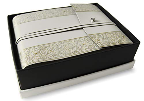 LEATHERKIND Angelus Álbum de Fotos de Cuero Reciclado Gold, Pequeño Páginas Estilo Clásico - Hecho a Mano en Italia
