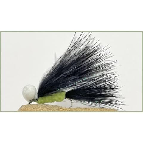 12 pack of Black Booby Cats Whisker Lures Fishing Flies. Size 10 Cover