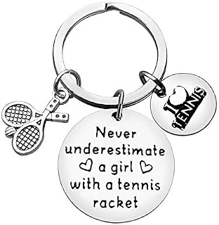 Tennis Lover Gift Keyring Tennis Gift Keychain for Girls Teens Tennis Girl Gift Tennis Player Gift Inspirational Gift for Tennis Girl Christmas Birthday Graduation Gift for Tennis Girl