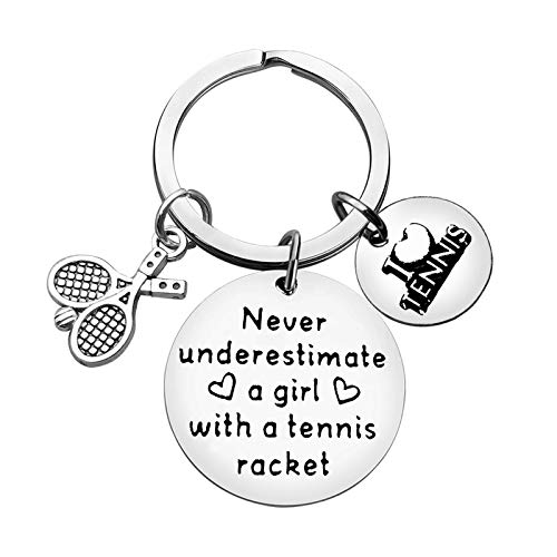 Tennis Lover Jewelry Gift Tennis Gift Keychain for Girls Teens Tennis Girl Jewelry Tennis Player Gift Inspirational Gift for Tennis Girl Christmas Birthday Graduation Gift