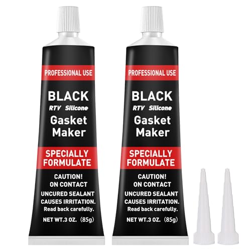RTV Silicone Gasket Maker, High Temp Silicone Resist Oil, Anti-Freeze RTV Silicone Sealant for Engines, Gearboxes, Pumps, Superchargers (Black, 170g)