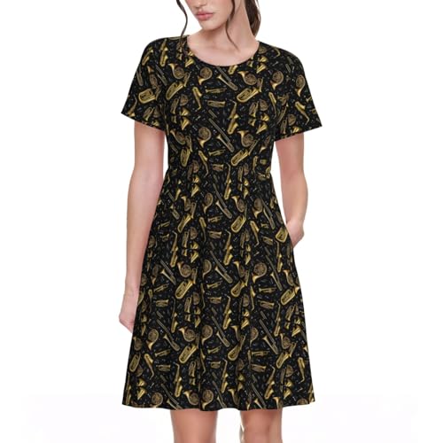 Robe d'été musique à manches courtes exprimez votre passion créative
