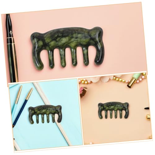 Peigne de massage jade pour cheveux et cuir chevelu vert - 3