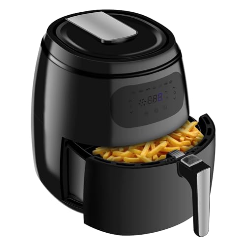 WOLTU Heißluftfritteuse XXL 7,2L Luftfritteuse Airfryer mit LED-Display für 5-7 personen ohne Öl antihaftbeschichteter 1800W 80-200℃ Schwarz LF001sz