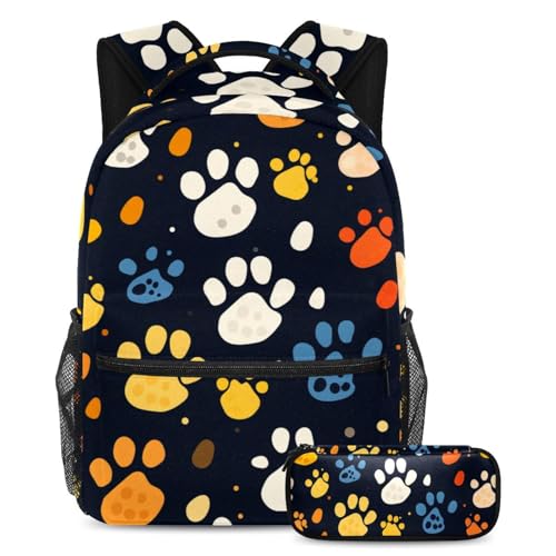Cartables pour enfant grand sac à dos ergonomique et sa trousse patte de chien mignonne