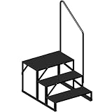 Gloppers RV Handrail, 2 Step, 5th Wheel Stair Hot Tub Stairs Steps, Anti-Slip, RV Step Ladder Suppor
