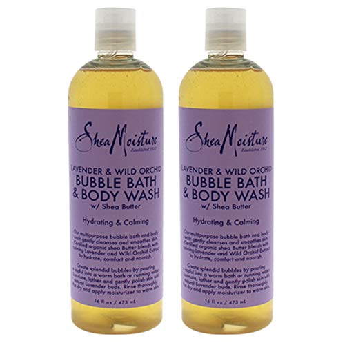 Shea Moisture Lavender & Wild Orchid Bubble Bath & Body Wash 16 oz