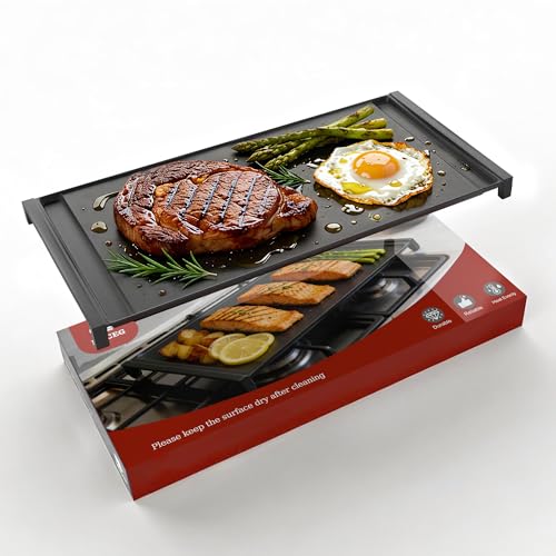 WB31X24738 Griddle Replacement for GE Appliance Gas Ranges | Non-Stick Cast Aluminum Food Grade Griddle Pan | 9 x 19.5 inch Fit for GE Stove Top Center Burner | Easy to Clean & Dishwasher Safe