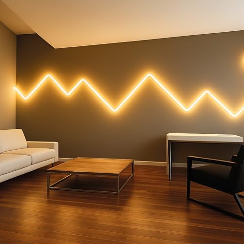 Image of LED Lighting 24V 16.4ft UL Listed Warm White 2835 SMD Zig-Zag LED Strip Lights Dimmable 660lm /m 6.2W /m 300 LEDs 60 LEDs /m IP33 Non-Waterproof. S Shape Angle Turning Capable (Warm White)