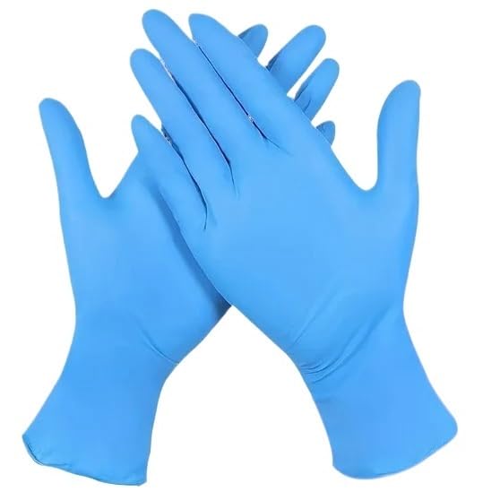 50/100 szt. Niebieskie rękawiczki jednorazowe wodoodporne trwałe tatuaże paznokcie zwierzęta kąpiel narzędzia do czyszczenia domu(Blue-50PCS,M)