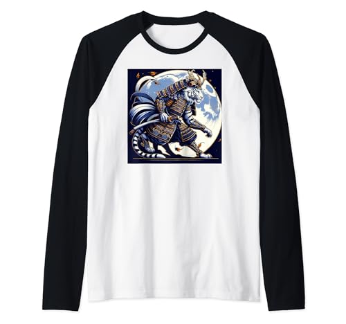 Samurai Byakko Moonlight Standoff Raglan Baseball Tee