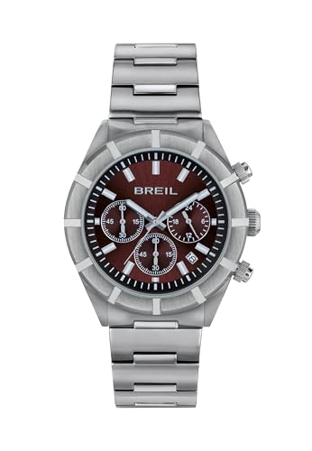 BREIL, Colección B 12 H, Reloj para Hombre con Brazalete de Acero Satinado, Resistente al Agua, Esfera Efecto Rayo de Sol, Movimiento de Cuarzo TMI VD53, Caja de 42 mm, Cierre con Botones BREIL, Colección B 12 H, Reloj para Hombre con Brazalete de Acero Satinado, Resistente al Agua, Esfera Efecto Rayo de Sol, Movimiento de Cuarzo TMI VD53, Caja de 42 mm, Cierre con Botones