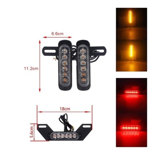 Clignotant moto double plaque B6 avec feu de stop arrière LED premium - 2