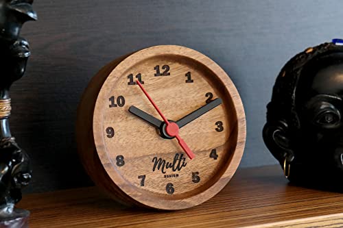 Handmade Walnut Wood Desk Clock,, Wooden Analog Desktop Clock, Solid Wood Desk Clock, Wood Clock, Bedroom Clock, Table Clock, Analog Desk Clock, Handmade Wood Desk Clock #TOP1