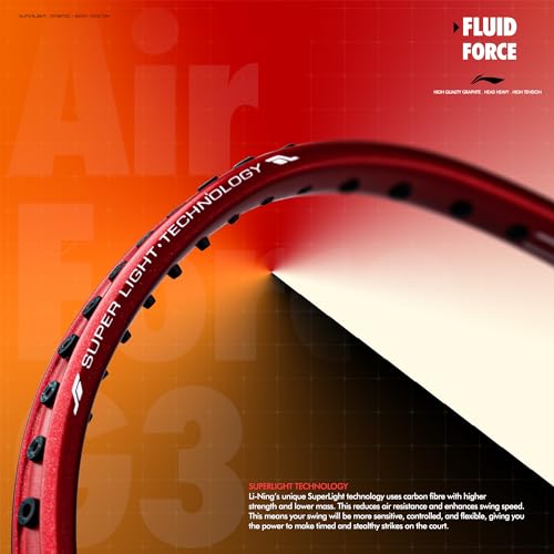 Image of Li-Ning Air Force G3 Badminton Racket with Full Cover | Max Tension : ≤30 lbs | Superlight Technology | Aerotec Beam | Dynamic Frame