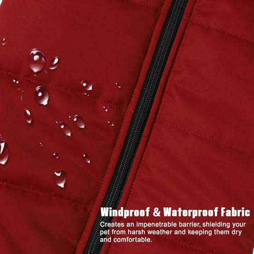 Poseca Hundejacken für den Winter Winddicht Wasserdicht 2 in 1 Outfit Kaltwettermantel Hundewestengeschirr Welpen Reißverschluss Warme Jacke