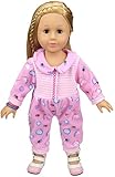 QIANG Toy Fashion Overall Playsuit Kleidung Outfit for 18 Zoll-Mädchen-Puppen Lernen (Color : Rose Jumpsuit)