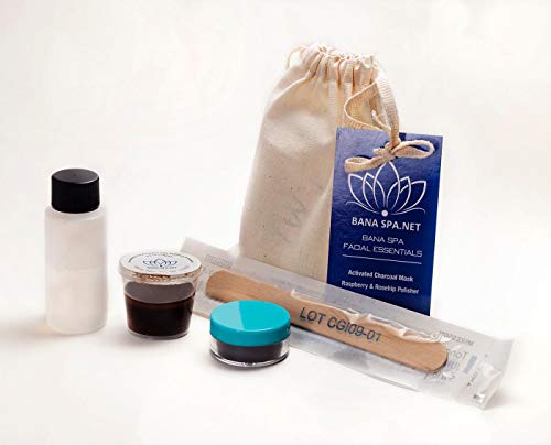 Bana Spa Facial Essentials Kit: Activated Charcoal & Coral Calcium Mask and Face, Neck, and Hand Polisher with Raspberry & Rosehip. Rediscover the science of skin care with 100% Spa graded products.