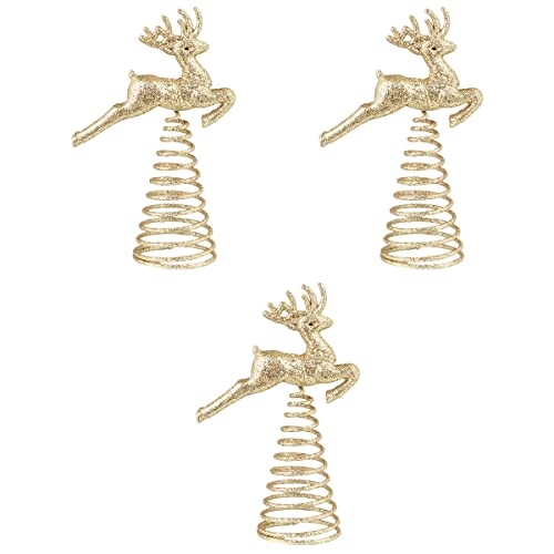 Partykindom 3 Pcs Christmas Tree Decoration Topper Deer Tree Topper Treetop Tree Ornament Christmas Decorations Gifts Ornaments #TOP6