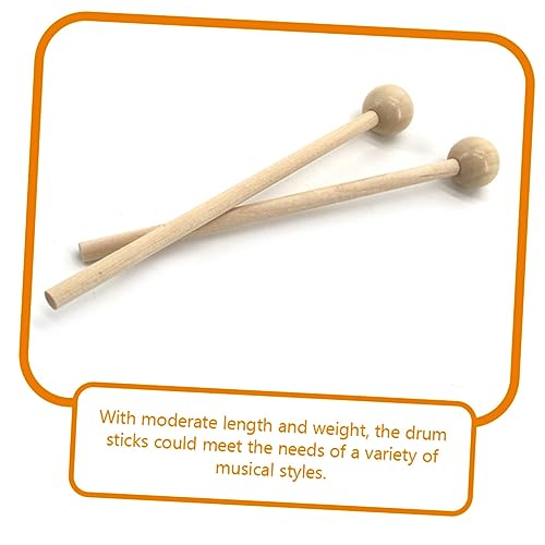 SHOWERORO 2 pares de baquetas redondas para instrumentos de percusión, amigables para principiantes, superficie lisa, material de madera, longitud 15.5 cm miniatura 7