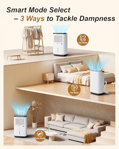 Image of 5000 Sq. Ft. Dehumidifier for Basement, Update 50 Pint Quiet Dehumidifiers for Home with Drain Hose, Smart Humidity Control, 24H Timer & Child Lock, Ideal for Large Rooms, Bedroom, Garage