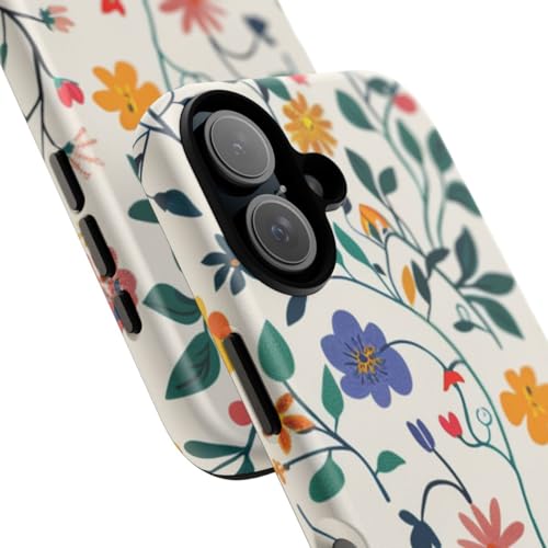 Coque iPhone 16 motif floral lierre rigide contre les rayures