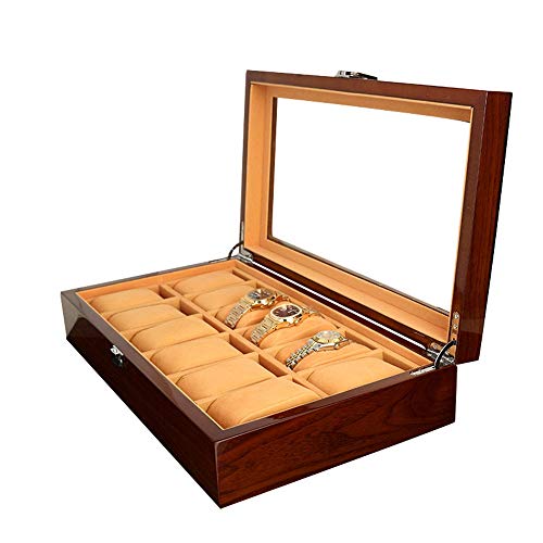 Boîte d'affichage de montre en bois précieux, coffret à haute teneur pour bijoux masculins