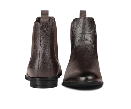 Image of LOUIS STITCH Men's Chelsea Boots | Handcrafted | High Ankle Boot| Comfortable Formal Office & Casual Wear Shoes | Dual Tone Patina Finish (LSRGPDCL)