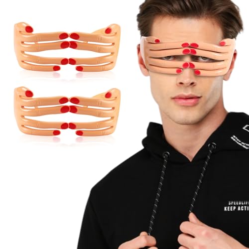 SAIIURV 2 Pares de Gafas en Forma de Dedos Novedad para Mujeres Hombres, Gafas de Accesorios de Partido, Gafas de Sol Divertidas para Adultos, Gafas Novedad para Fiesta de Máscara Halloween (2PCS)