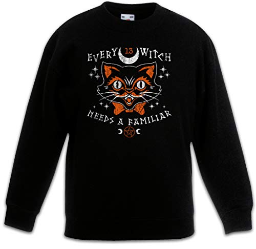 Sweat-shirt noir Every Witch Needs A Familiar pour enfant, le cadeau idéal pour un anniversaire