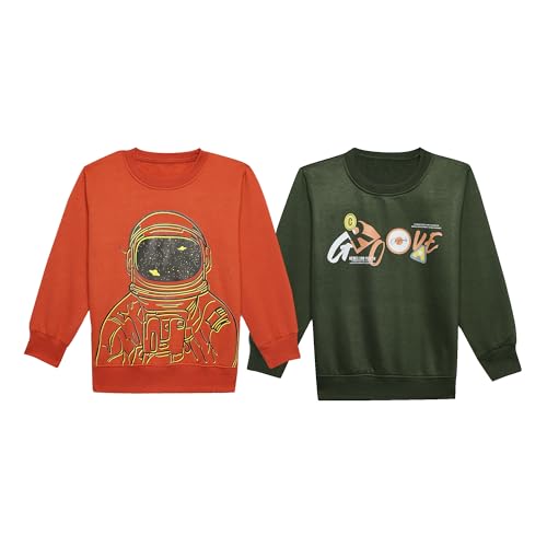 Image of Mack Jonney Unisex-Child Regular Fit Fleece Crew Neck Sweatshirt (Pack of 2-MACK632100)