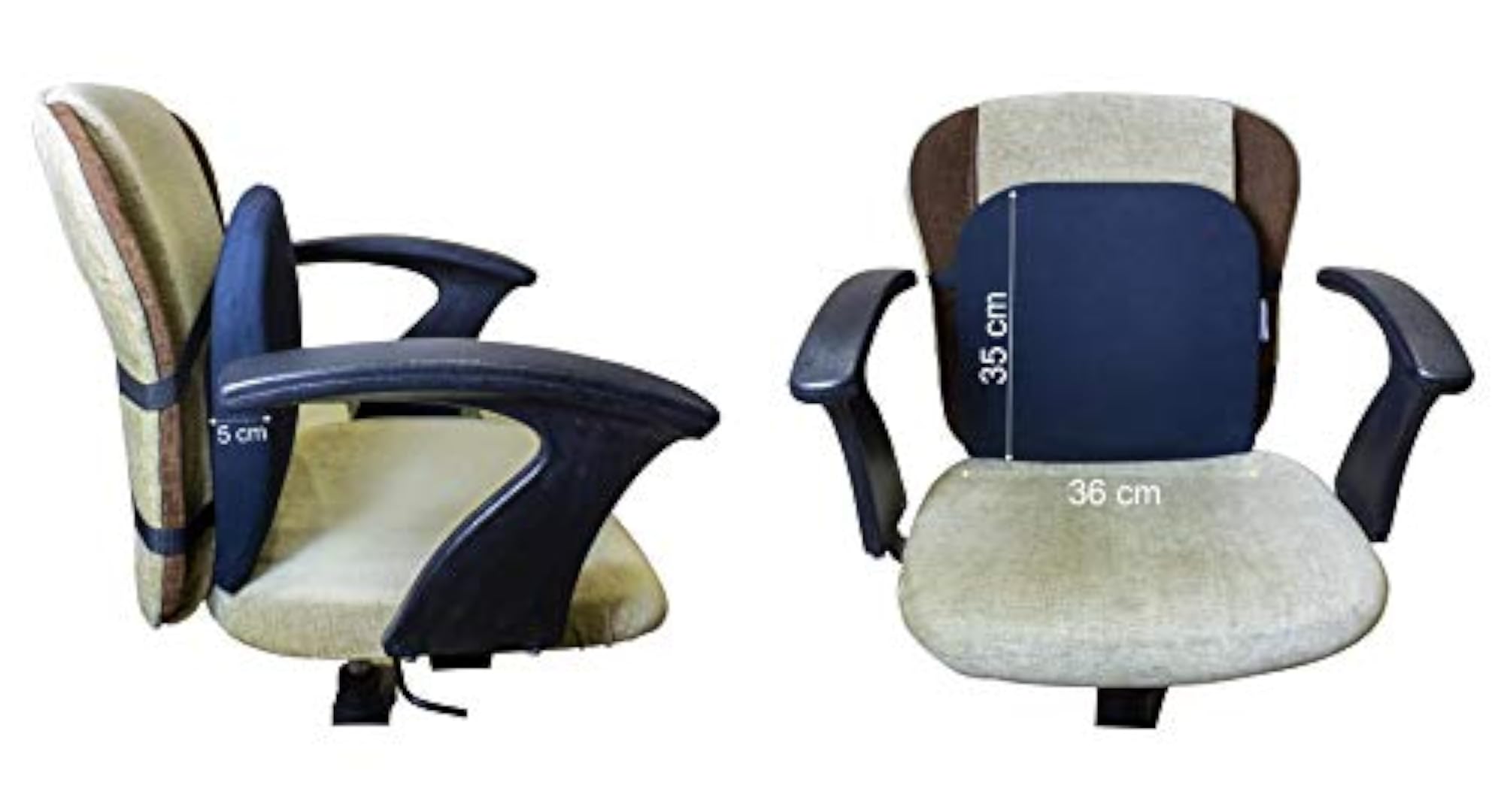 Memory Foam Lumbar Support Cushion, High Density Slim