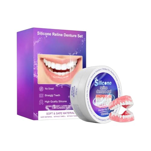 Elycura Silicone Reline Denture Set, Easy Fit Self Molding Dentures